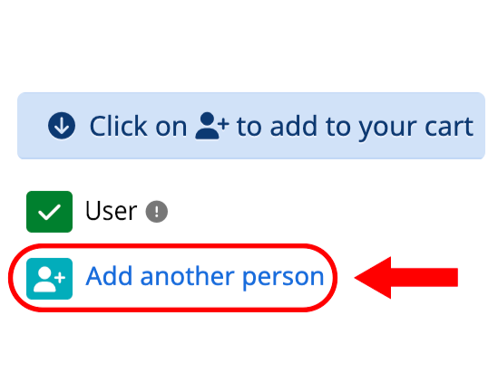 How to find the add another person button when registering